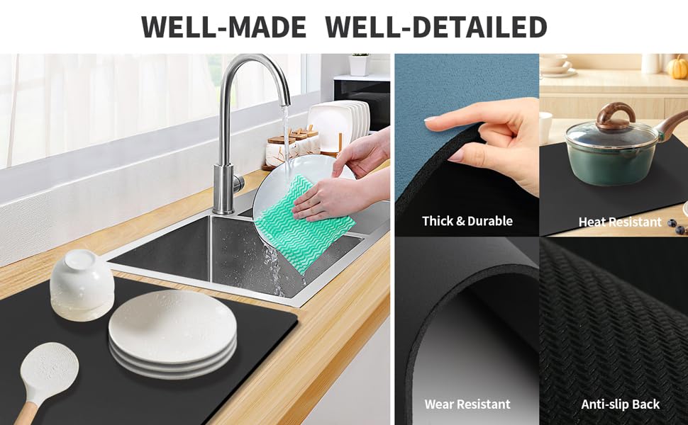 Dish Drying Mat – Absorbs Water & Keeps Counter Dry