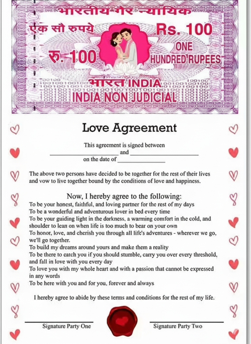 Love Agreement – Relationship Contract (Valentine Special)