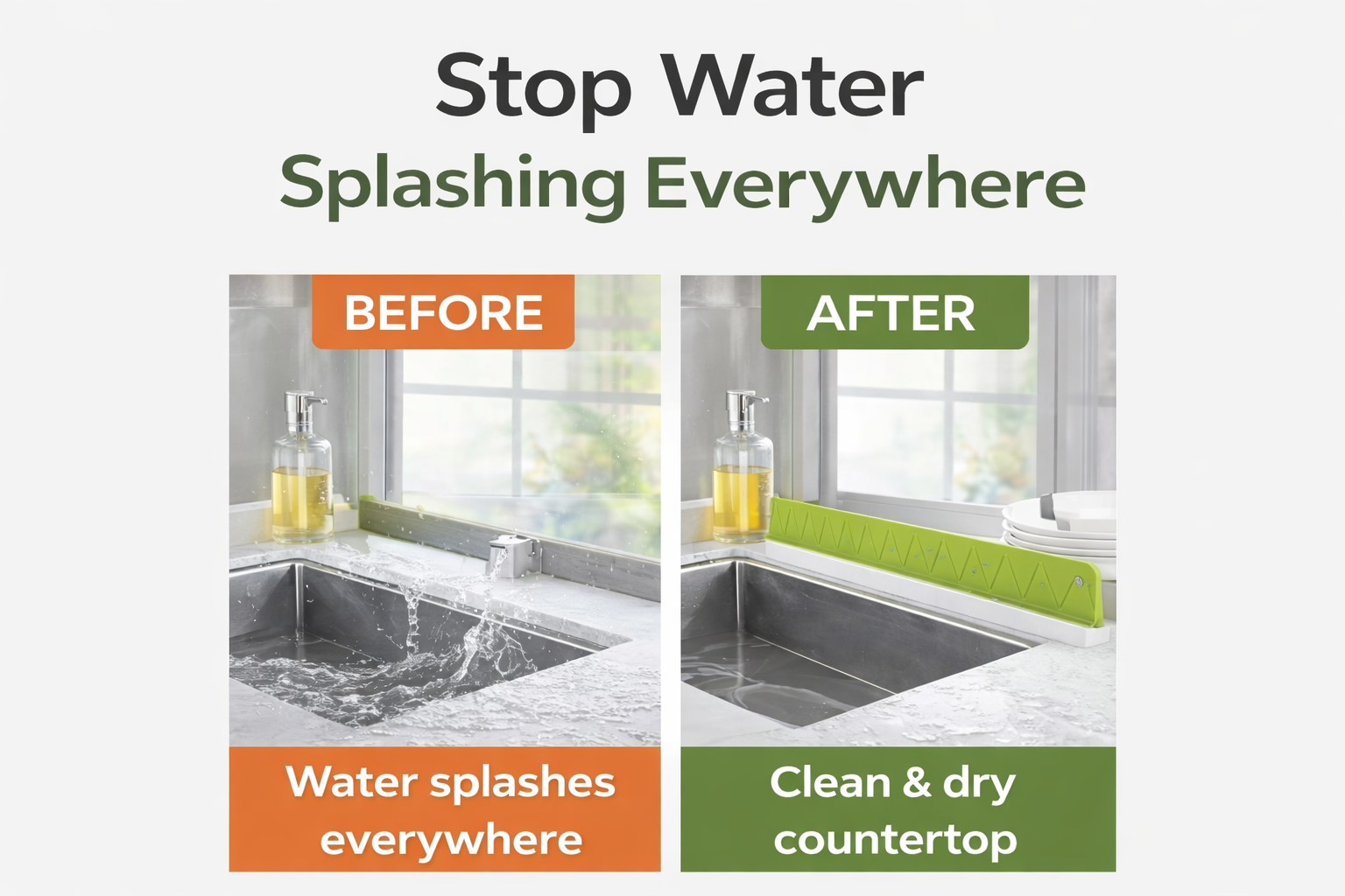 Kitchen Sink Splash Guard – Keeps Your Counter Dry