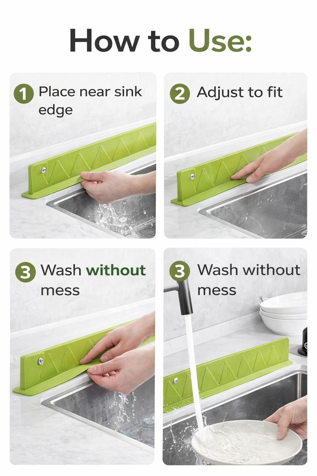 Kitchen Sink Splash Guard – Keeps Your Counter Dry