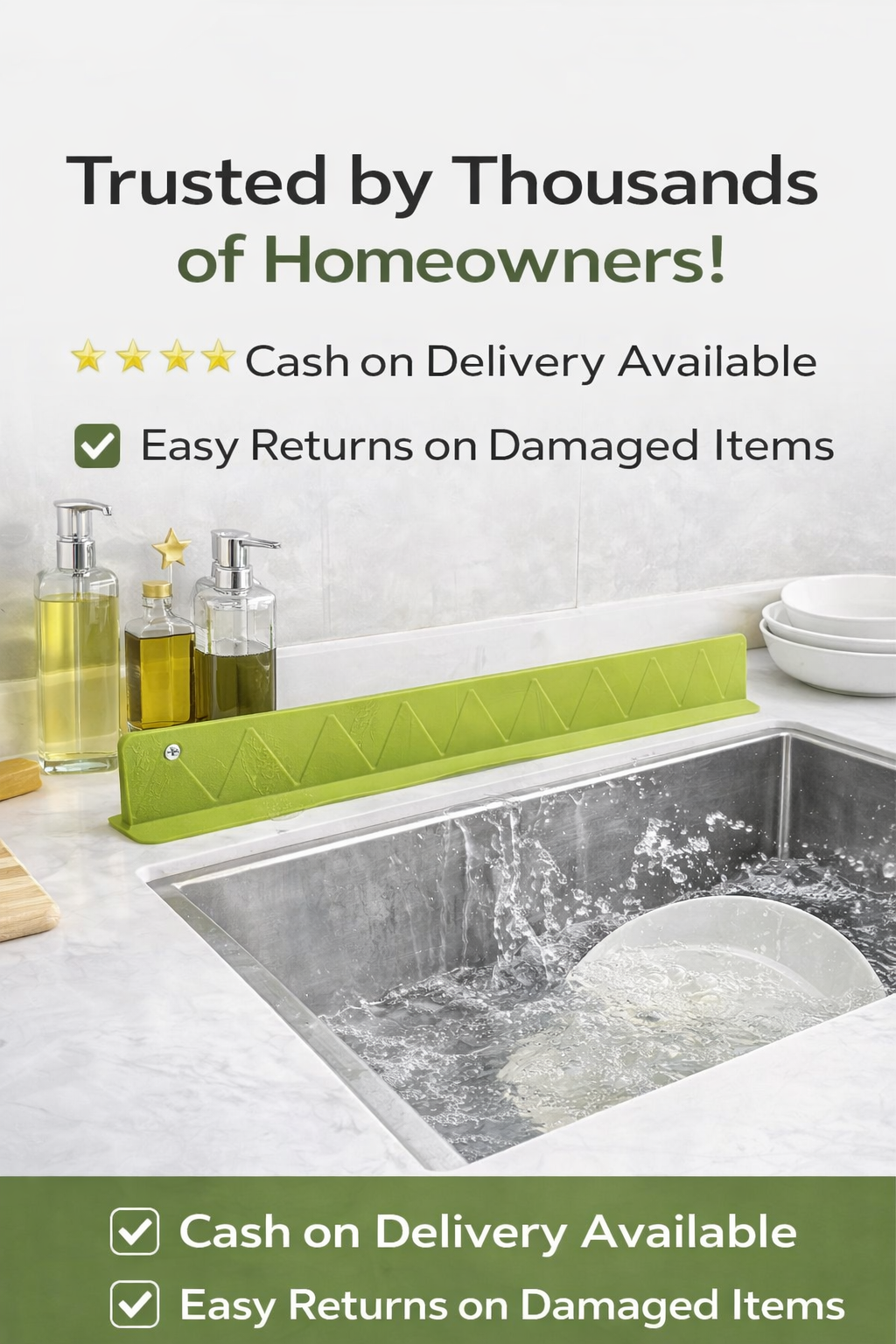 Kitchen Sink Splash Guard – Keeps Your Counter Dry